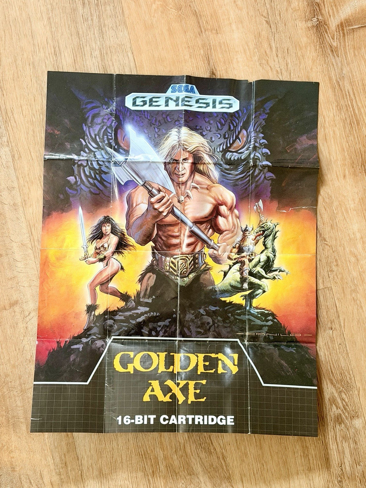 VTG Original SEGA OF AMERICA GENESIS GOLDEN AXE GAME PROMO POSTER 1990