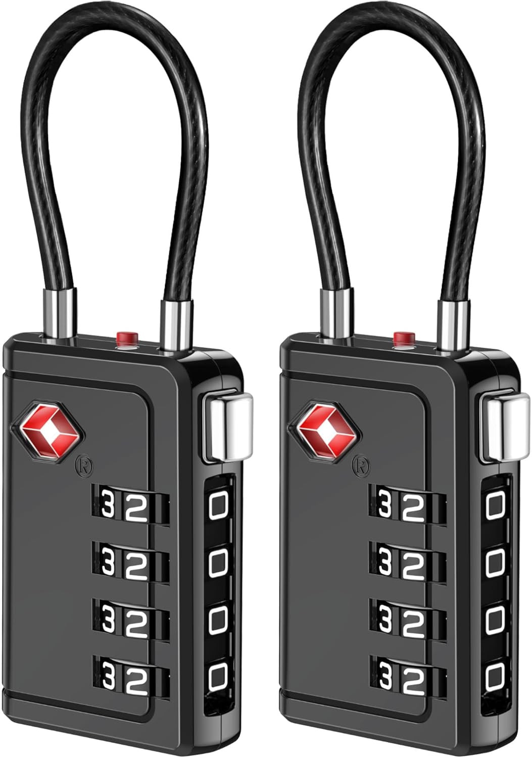 Puroma TSA Approved Luggage Travel Locks with Open Alert Indicator, 4 Digit Comb