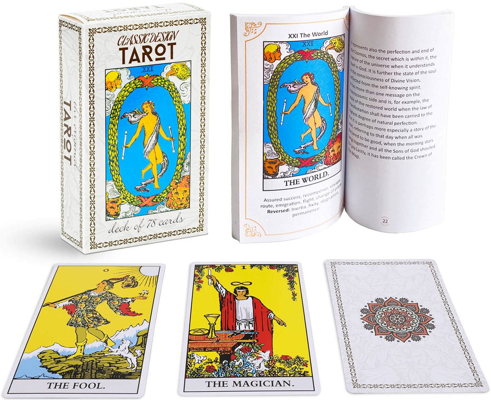 Classic Tarot Cards Deck with Guide Book, Timeless Symbols from Beginners to ...