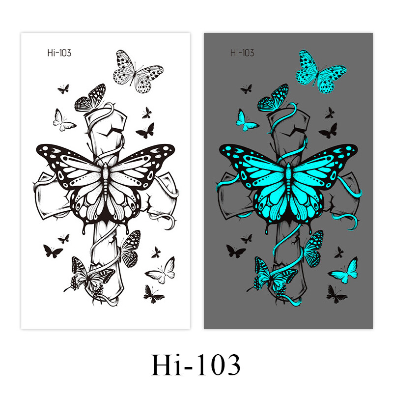 Luminous Tattoo Stickers for Women Arm Face Glowing Tattoos Body Art Tattoos⇖