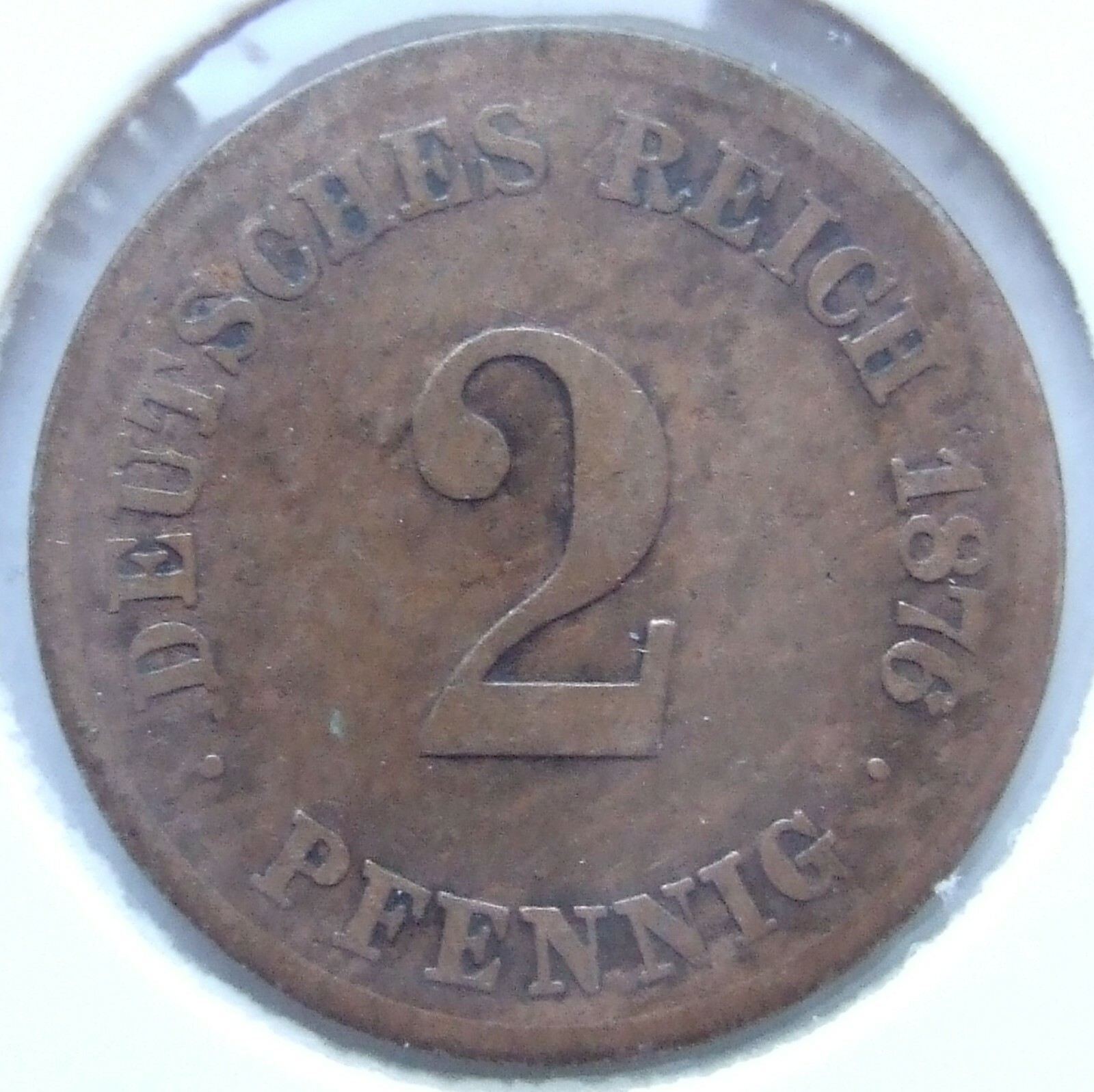 Coin German Empire 2 Pfennig 1876 H in Nice