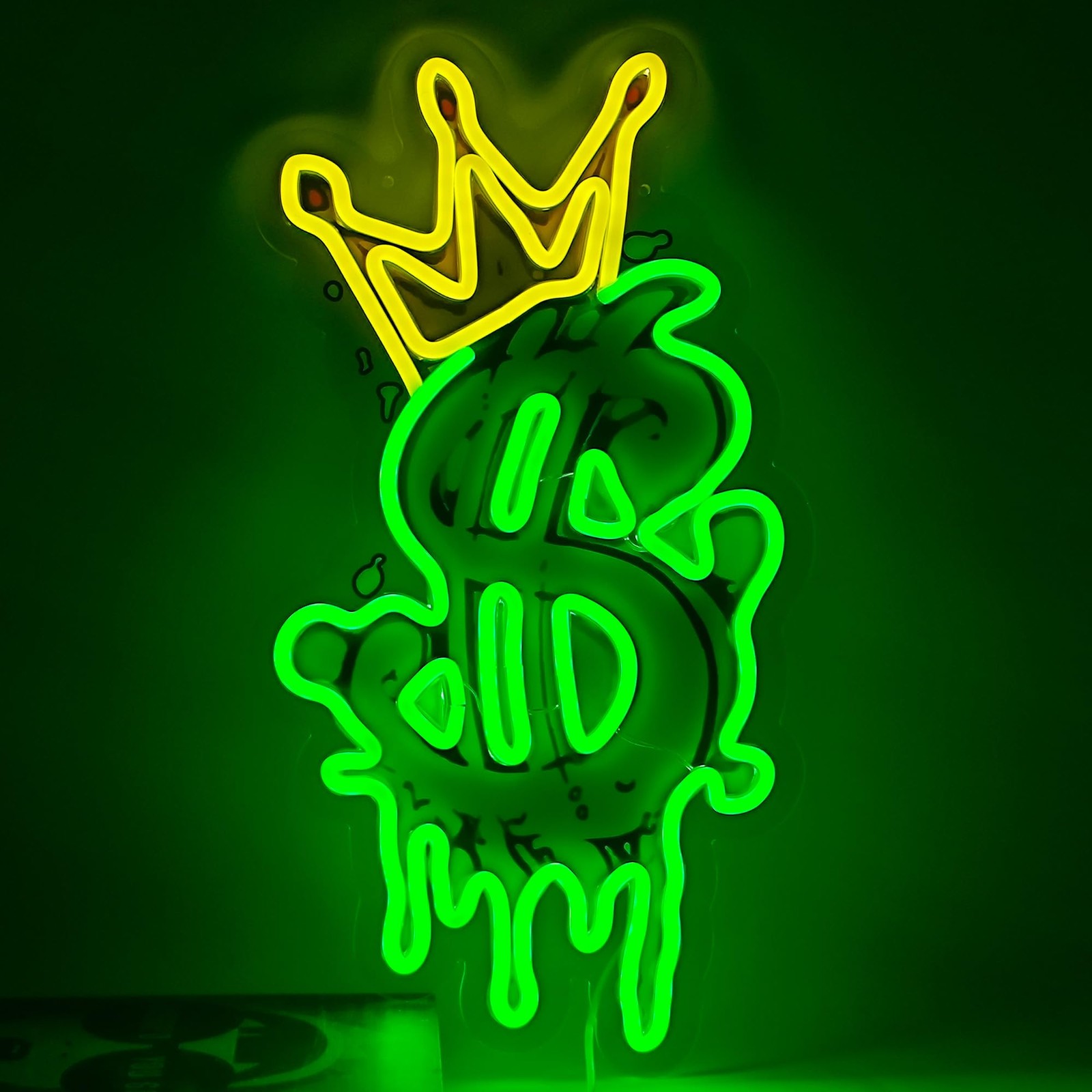 Money Neon Sign, Crown Dollar Neon Signs for Shop Store Wall Decor, Dimmable ...