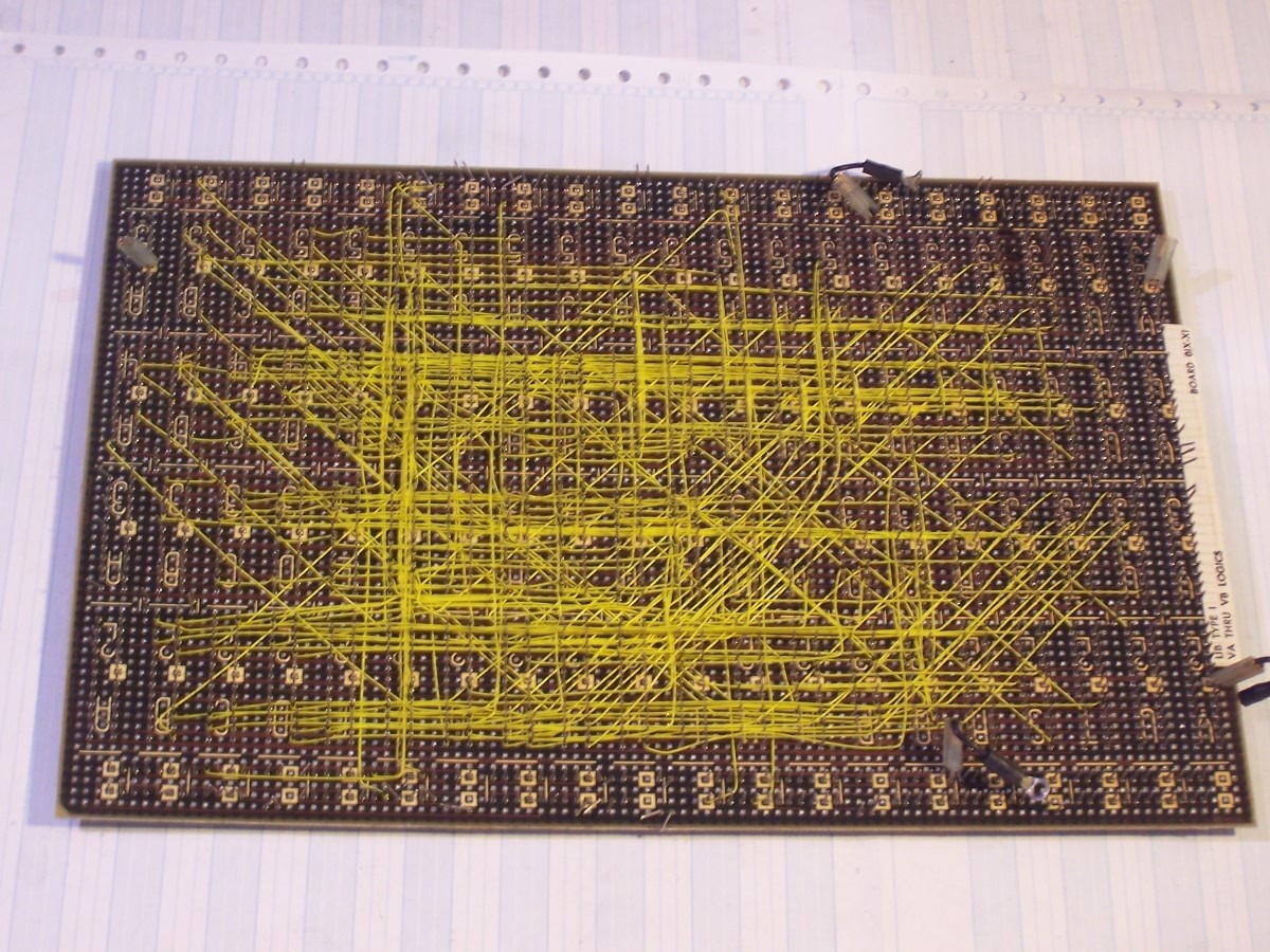 Vintage IBM System/370 Wire-Wrap Backplane Panel – Mainframe Logic Board – Tech