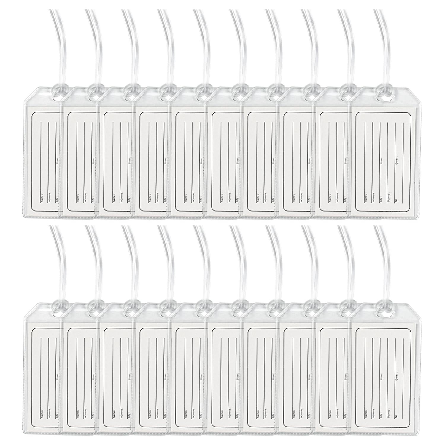 20 Pack Luggage Tag Holders for Cruise Ships,Clear Waterproof Plastic Identif...