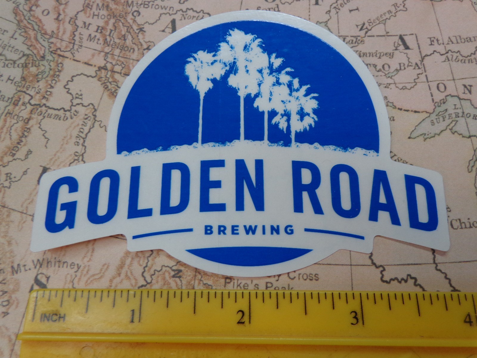 Cool Beer STICKER ~ GOLDEN ROAD Brewing Ale ~ Los Angeles, CALIFORNIA Breweriana