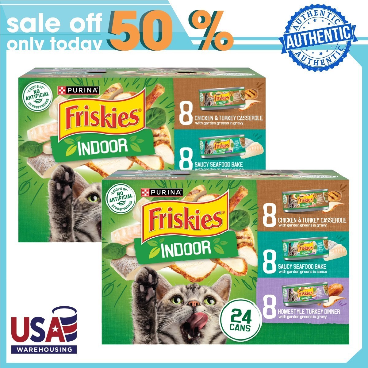 Purina Friskies indoor Wet Cat Food Variety Pack, 5.5 oz Cans (48 Pack)