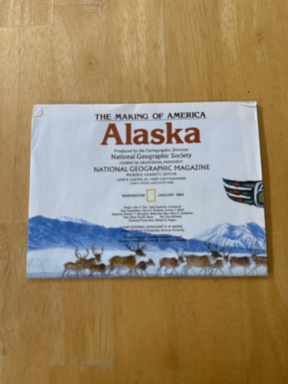 Vintage 1984 National Geographic Alaska Supplement Map Making Of America Folded
