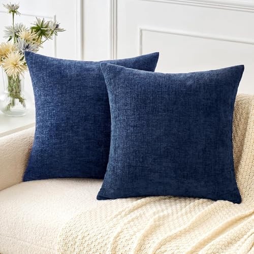  Pack of Couch Throw Pillow Covers 18x18 Inch 18" x 18" (Pack of 2) 2 Navy