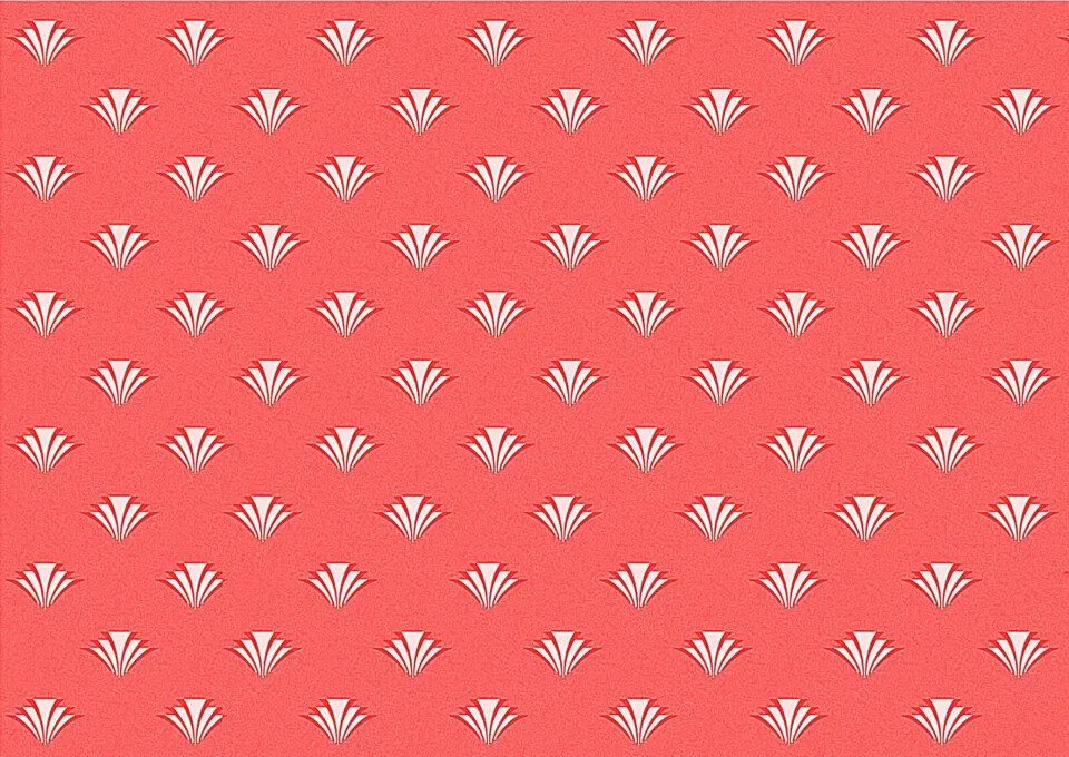 Dolls House Wallpaper Self Adhesive Matte Modern Red Art Fan Design  1:12  A4