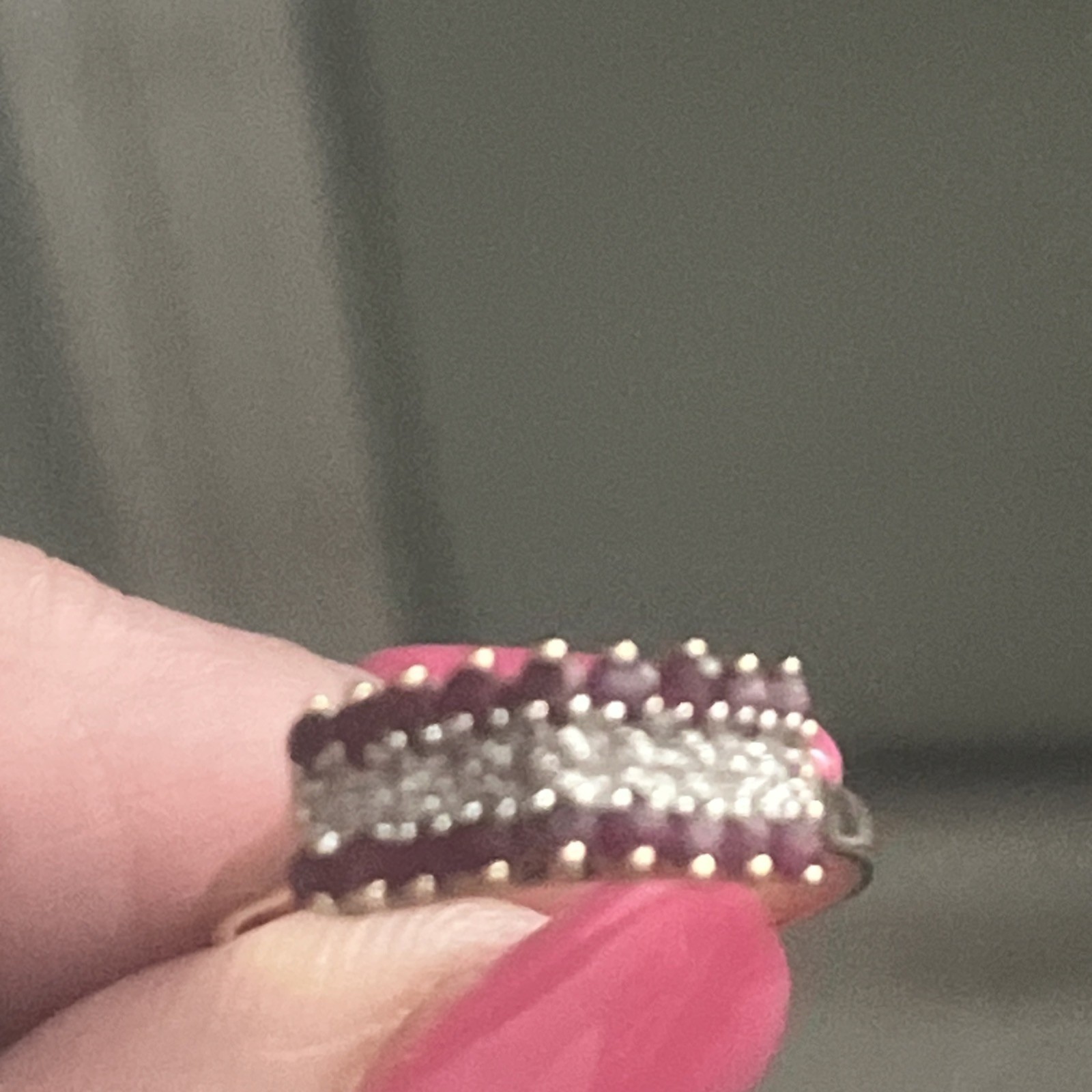  14K Yellow Gold Round Cut Natural Ruby Diamond Ring