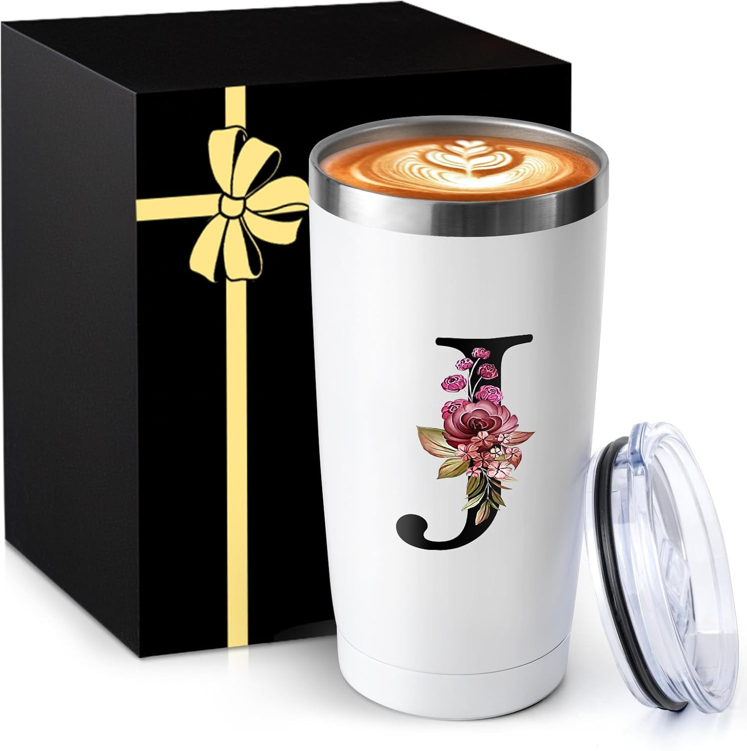 20 Oz Insulated Coffee Cup with Lid - Travel Mug Tumbler Gift for Women Mom Girl