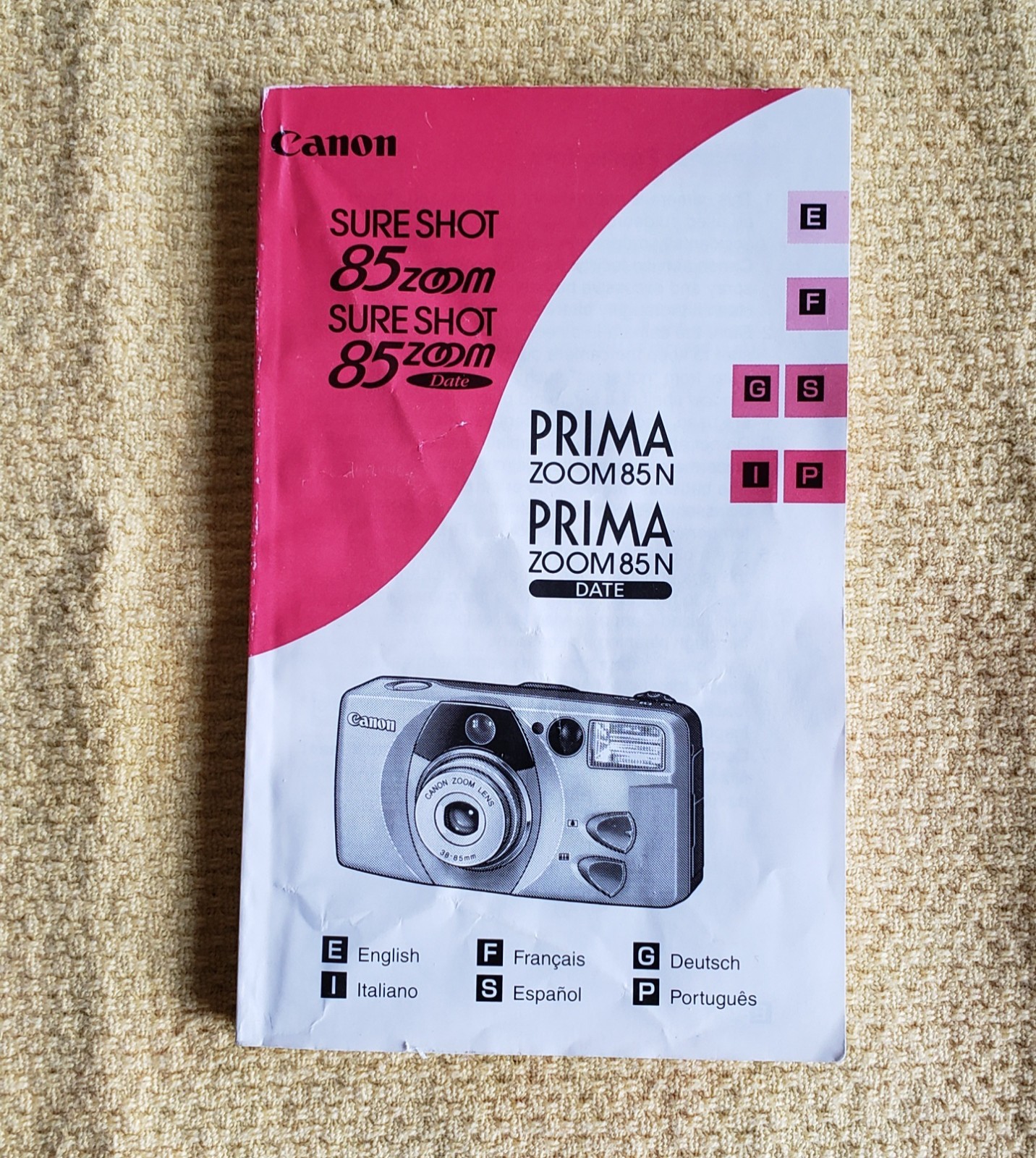 Genuine Canon Sure Shot 85 Zoom 35mm Camera Manual English Spanish French Multi