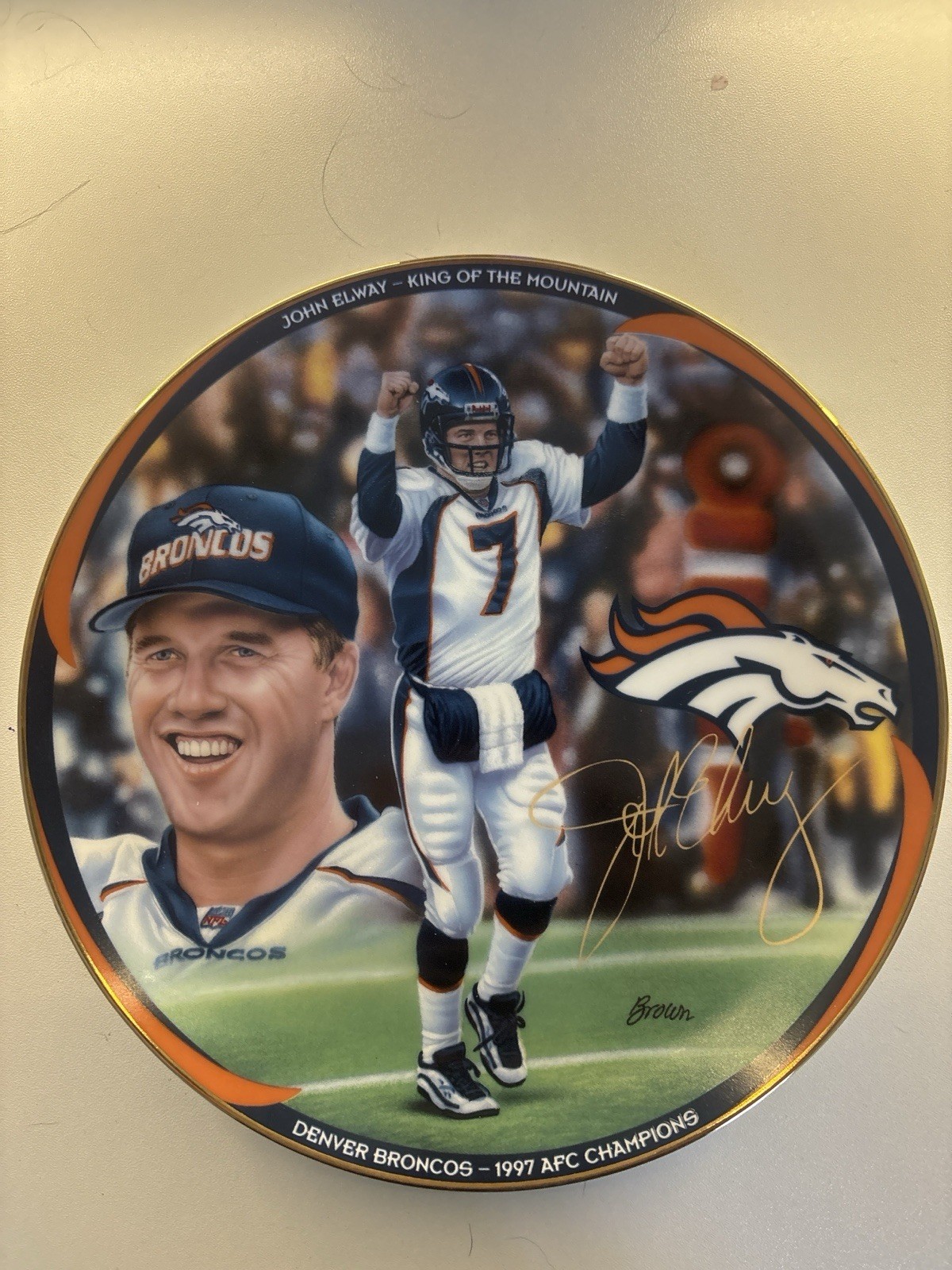 John Elway Bradford Exchange Collector Plates Super Bowl XXXll AFC Champs Bronco