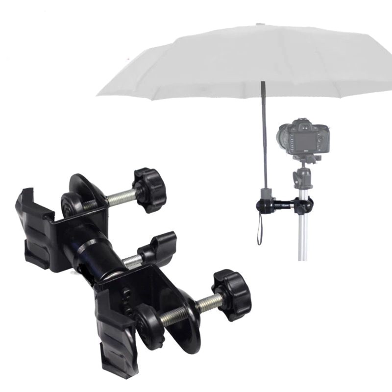 Aluminum-alloy Outdoor Photography Umbrella Holder Rack Camera Tripod Fixed Clip