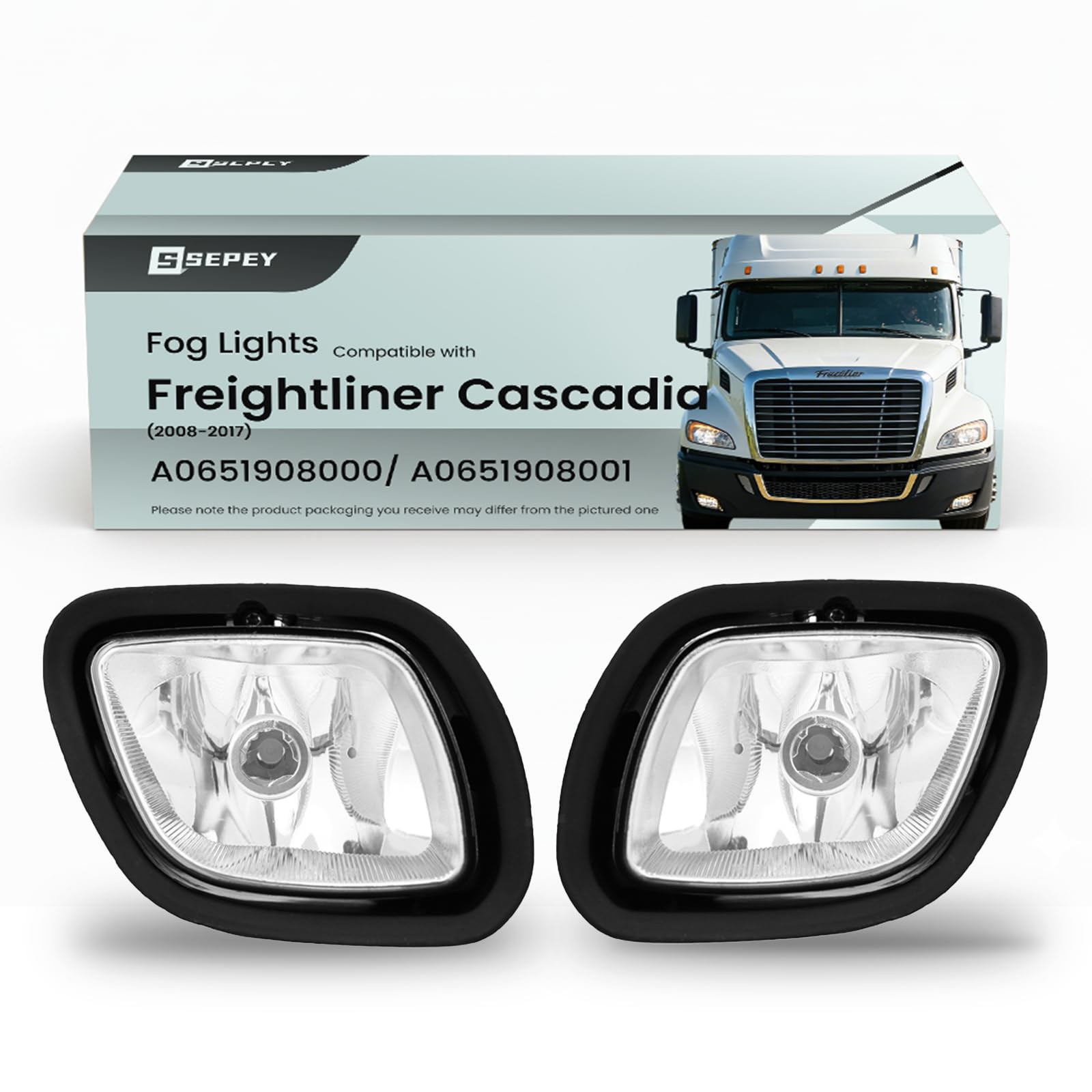 Fog Lights for Freightliner Cascadia, Front Fog Lamps Assembly Pair for 2008-...