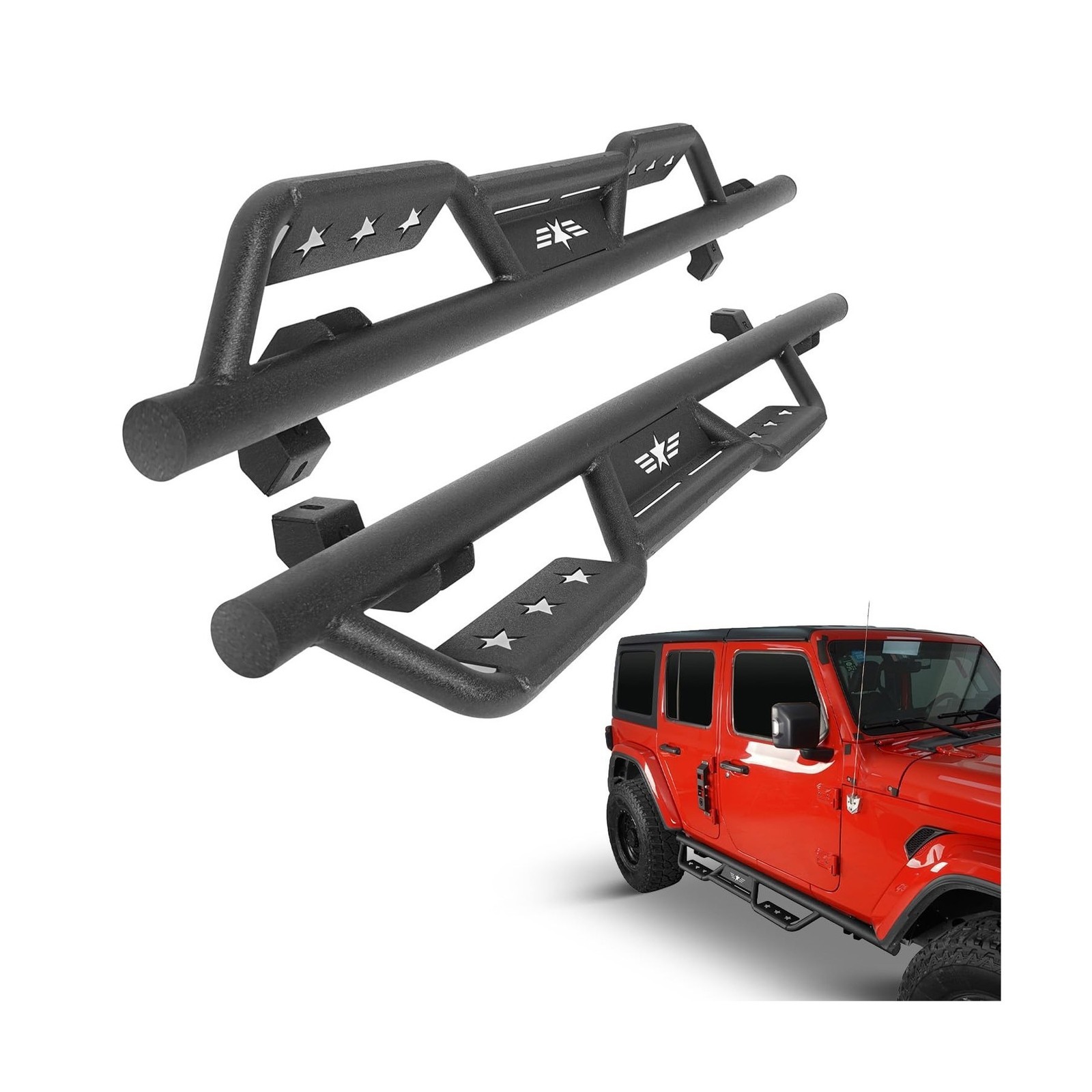 Wrangler JLU Running Boards Drop Down Side Steps Compatible with 2018-2025 Je...