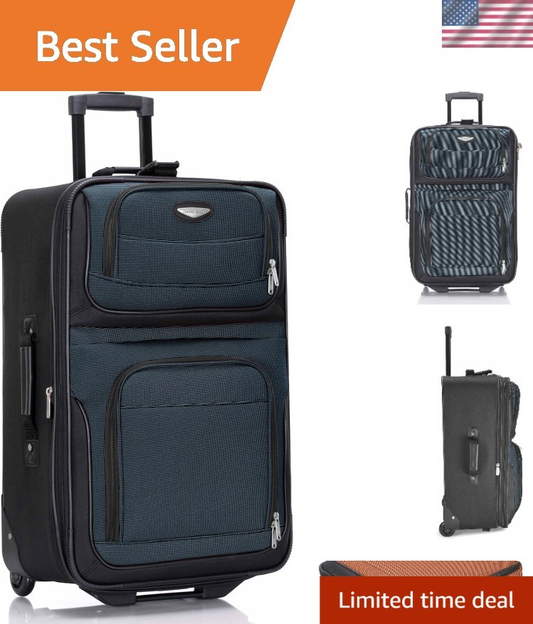 Lightweight Amsterdam 25-Inch 2-Wheel Softside Luggage, Navy Expandable Suitcase