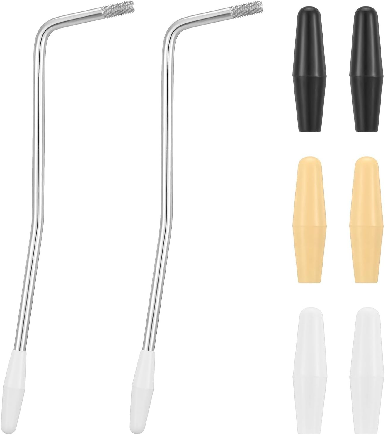 2Pcs 6Mm & 5Mm Thread Tremolo Arm, Whammy Bar, Silver Electric Guitar Whammy Bar