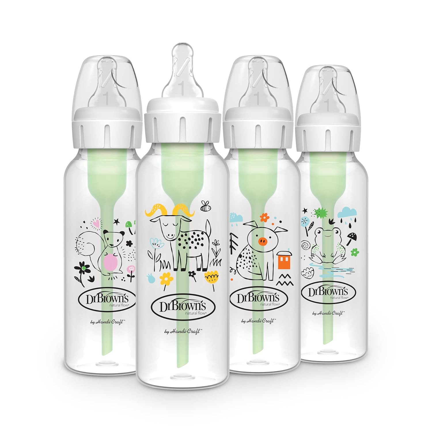 Natural Flow Anti-Colic Options+ Narrow Baby Bottle, 8 Oz/250 Ml, with Level 1 S