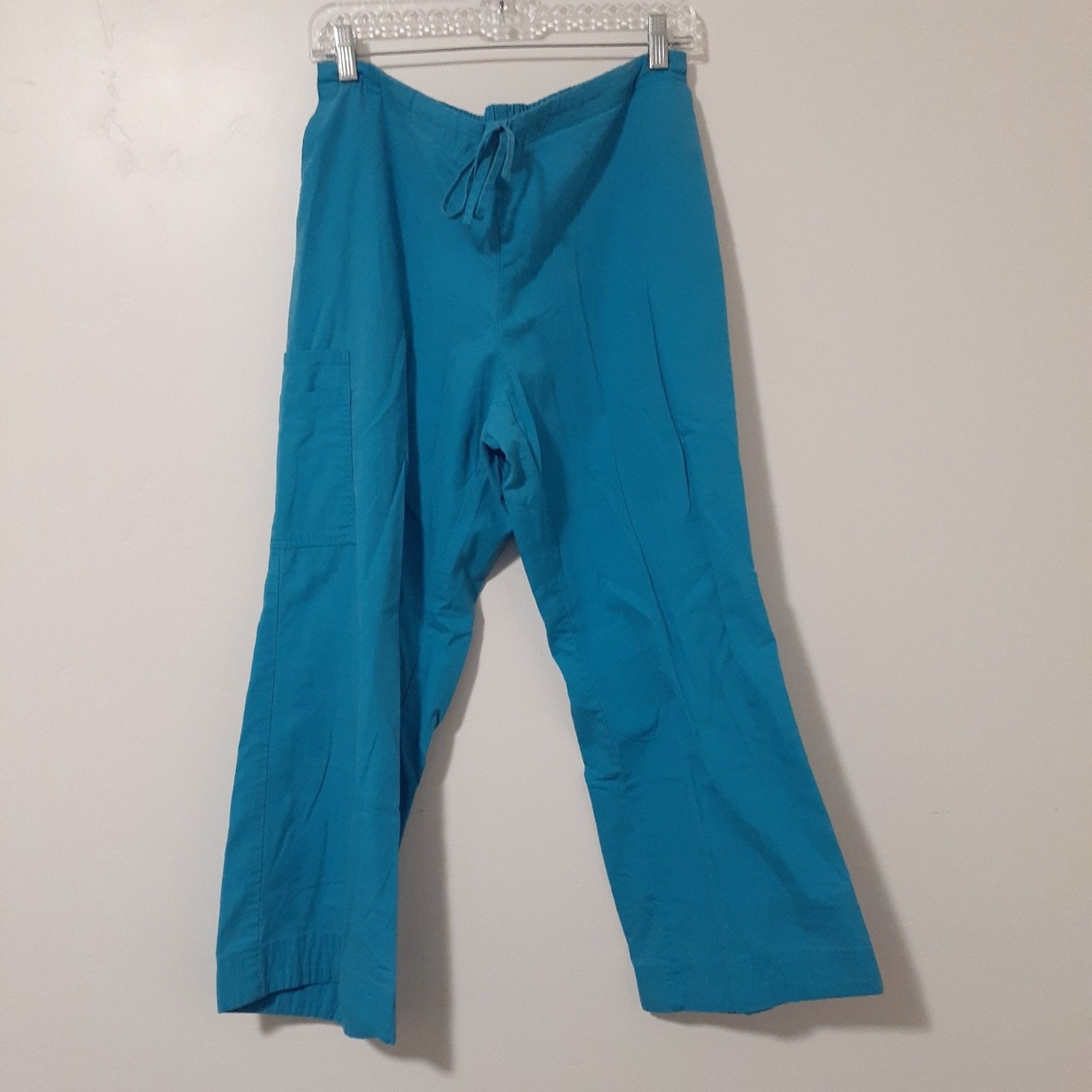 SB Scrubs Scrub Pants Size Medium Regular Teal Drawstring Cargo