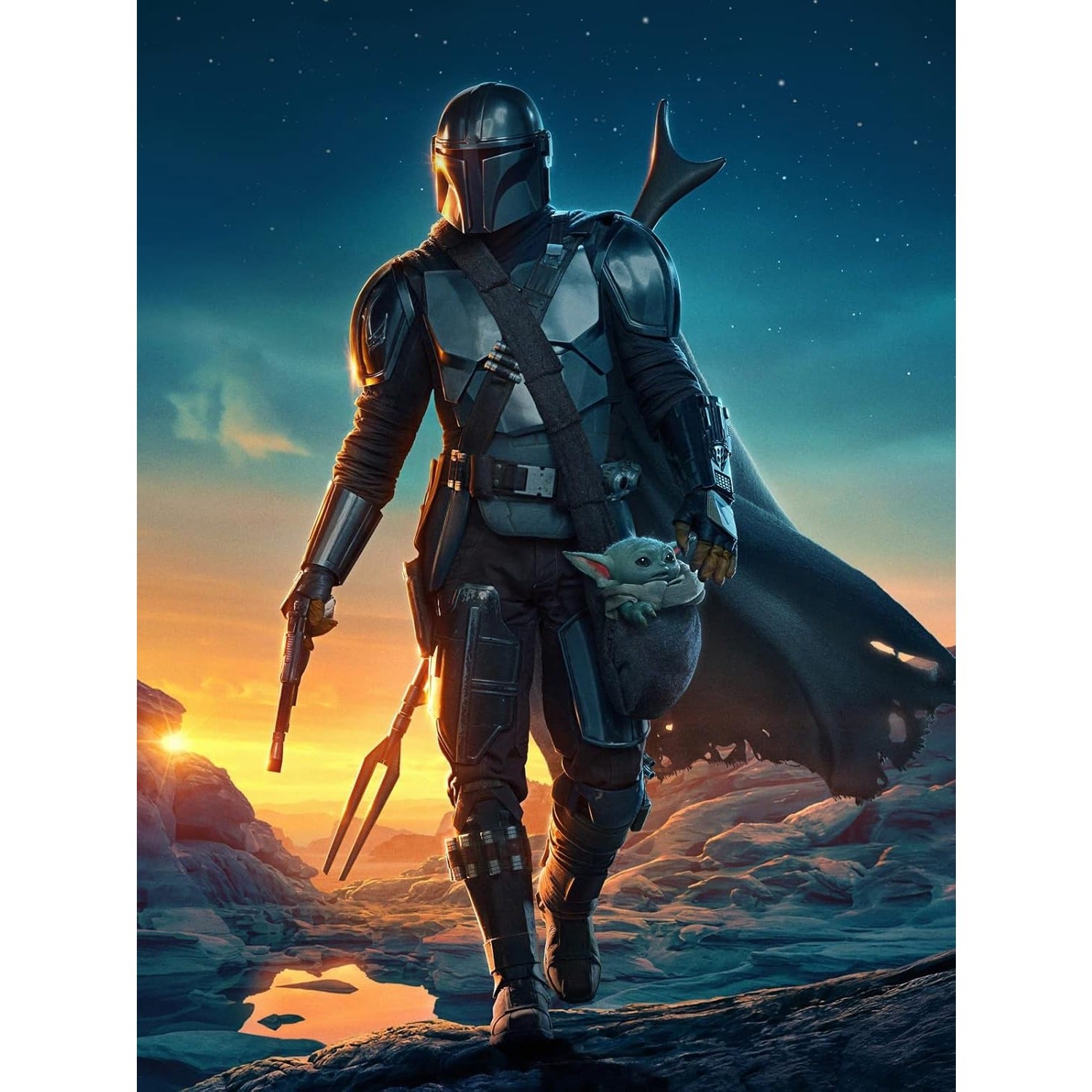 DIY Diamond Painting Kit, The Mandalorian Gunslinger and Baby Yoda