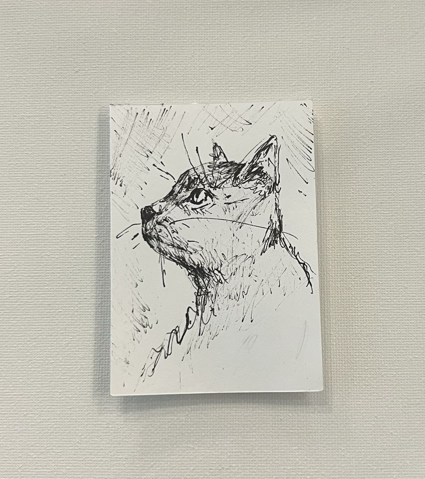ACEO- Cat Original Ink Drawing Mini Cat Portrait Art Card