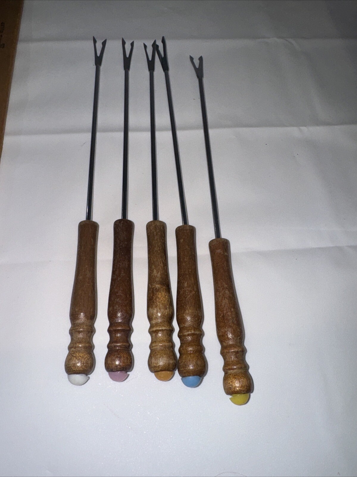 5 Vintage Stainless Steel Fondue Forks