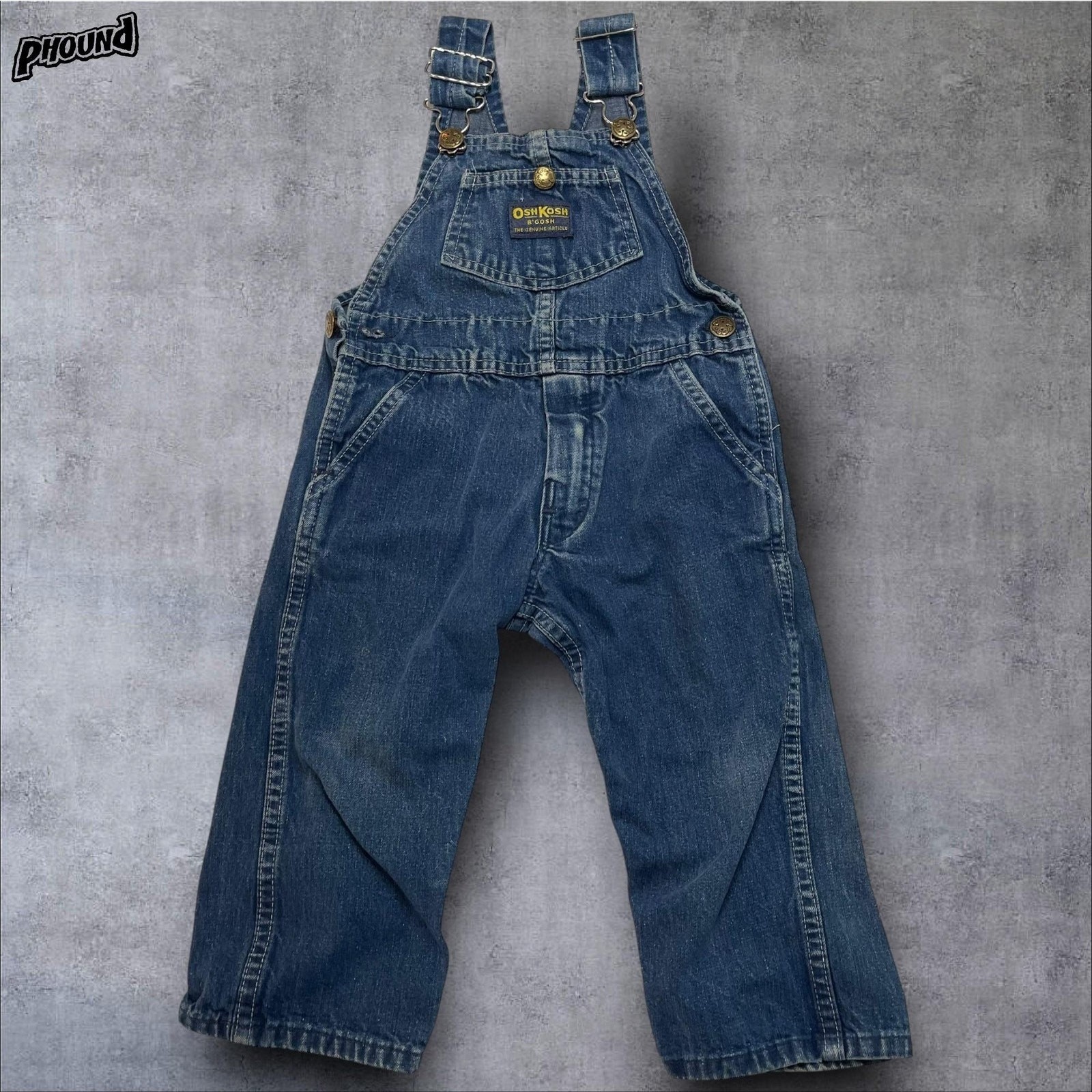 Vintage OshKosh B’Gosh Kids 3T Denim Overalls Made USA Rare