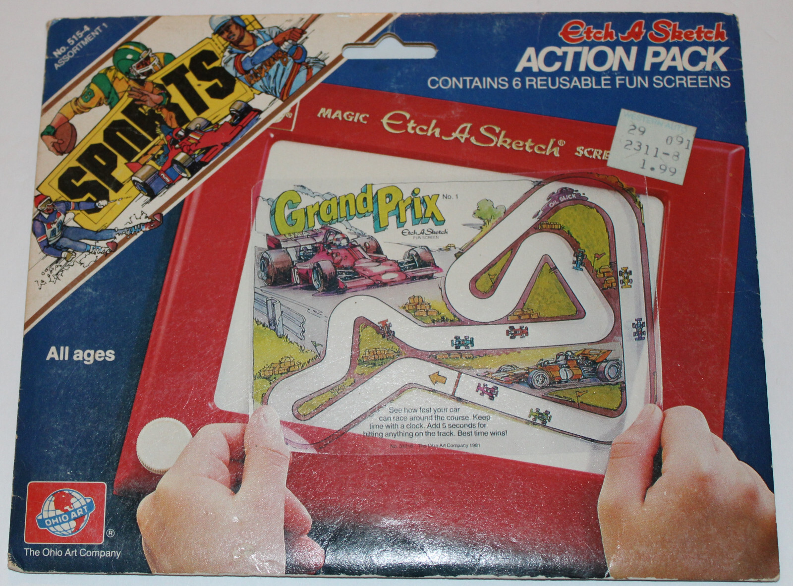 Vintage 1981 Sports Etch A Sketch Action Pack Fun Screens B2