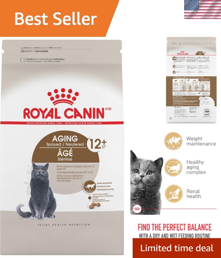 Feline Health Nutrition Aging Spayed/Neutered Senior Dry Cat Food, 7 lb Bag