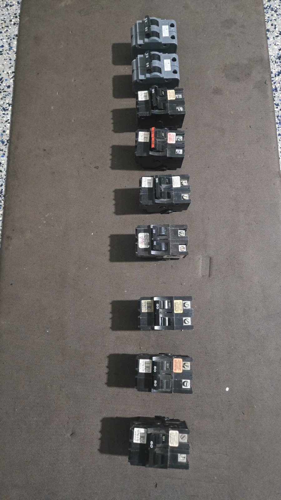 Federal Pacific LOT OF STAB-LOK breakers 60 50 30 20  amp