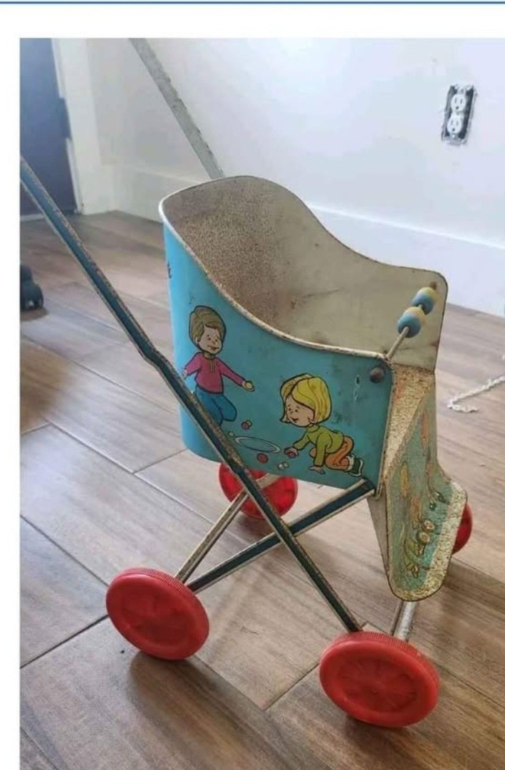 1950s Tin Doll Stroller