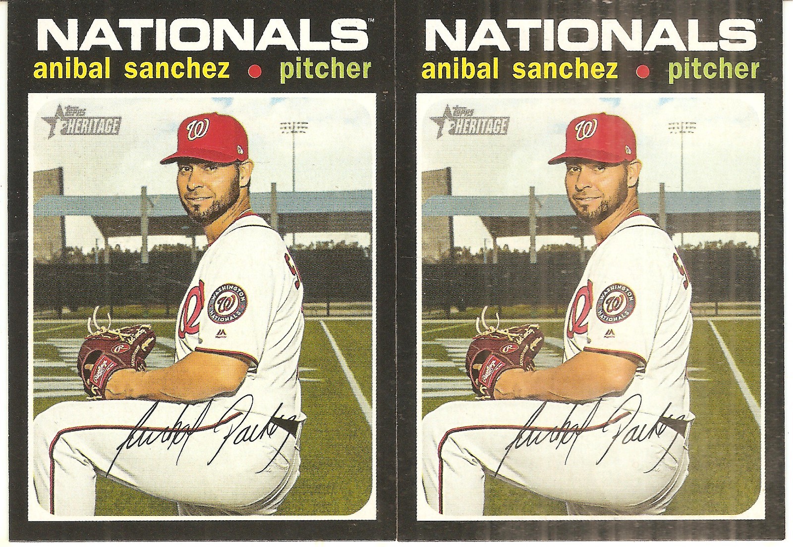 2 CARD 2020 TOPPS HERITAGE ANIBAL SANCHEZ BASEBALL CARD LOT