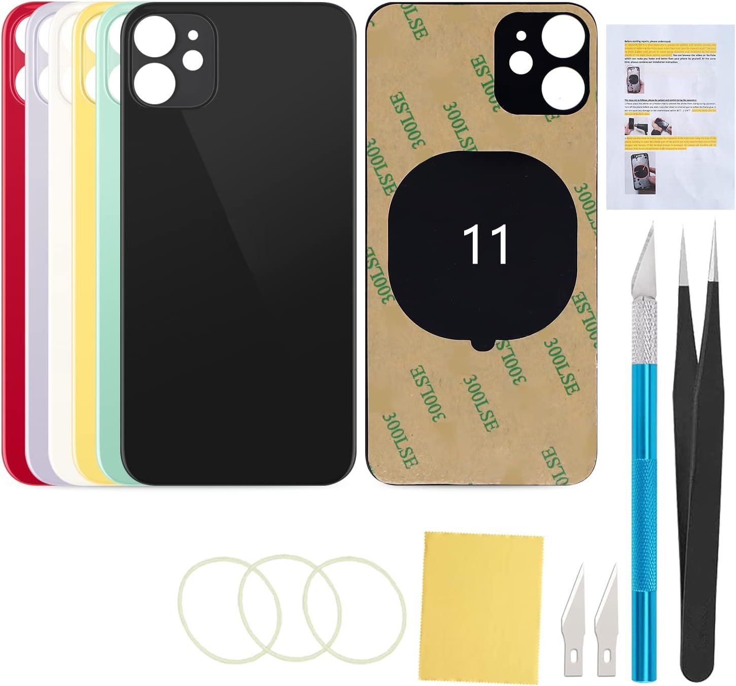 Back Screen Cover Replacement Glass Compatible with iPhone 11 6.1 Inches All