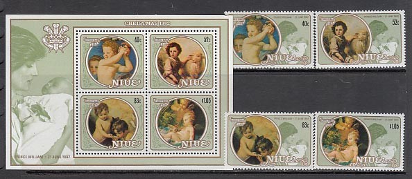 Niue - Mail Yvert 374/7+H 58 ** Mnh Christmas