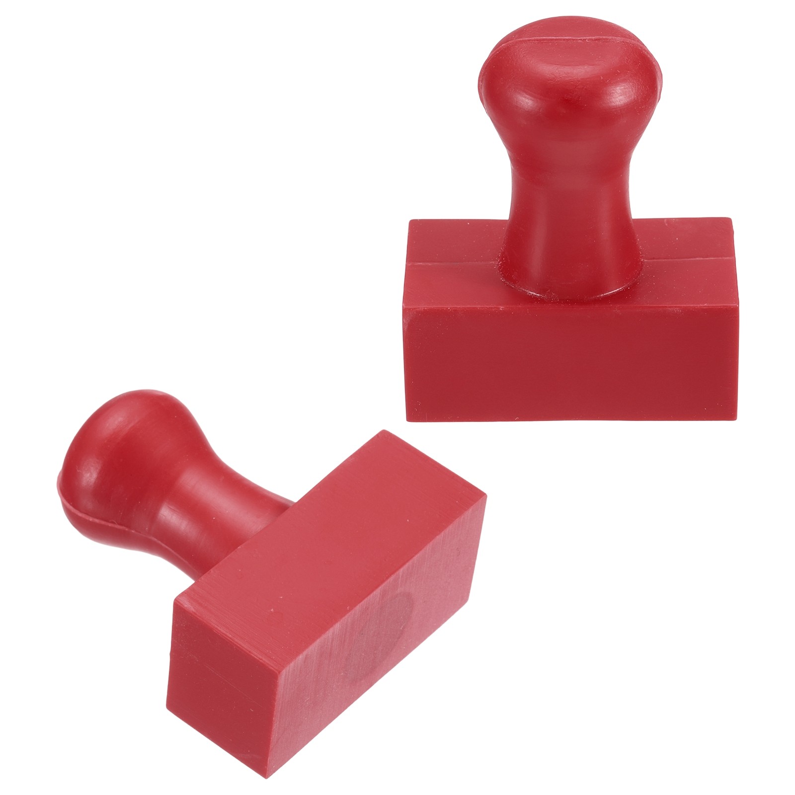 40x20mm Stamp Rubber Round Handle, 2 Pcs Rubber Stamp Mounts, Red