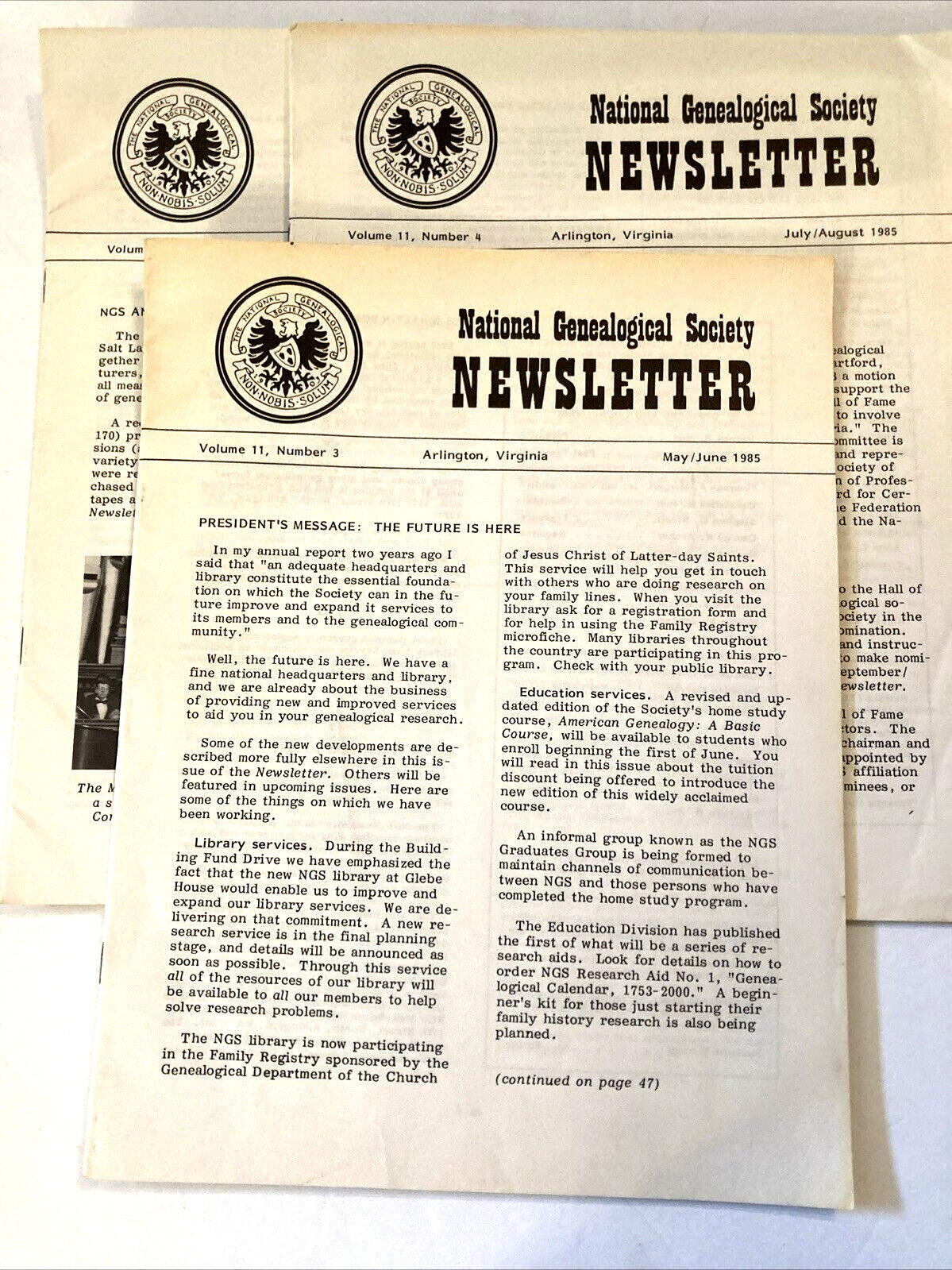 National Genealogical Society Quarterly 1985 Volume 11 No 3-5 Genealogy Books