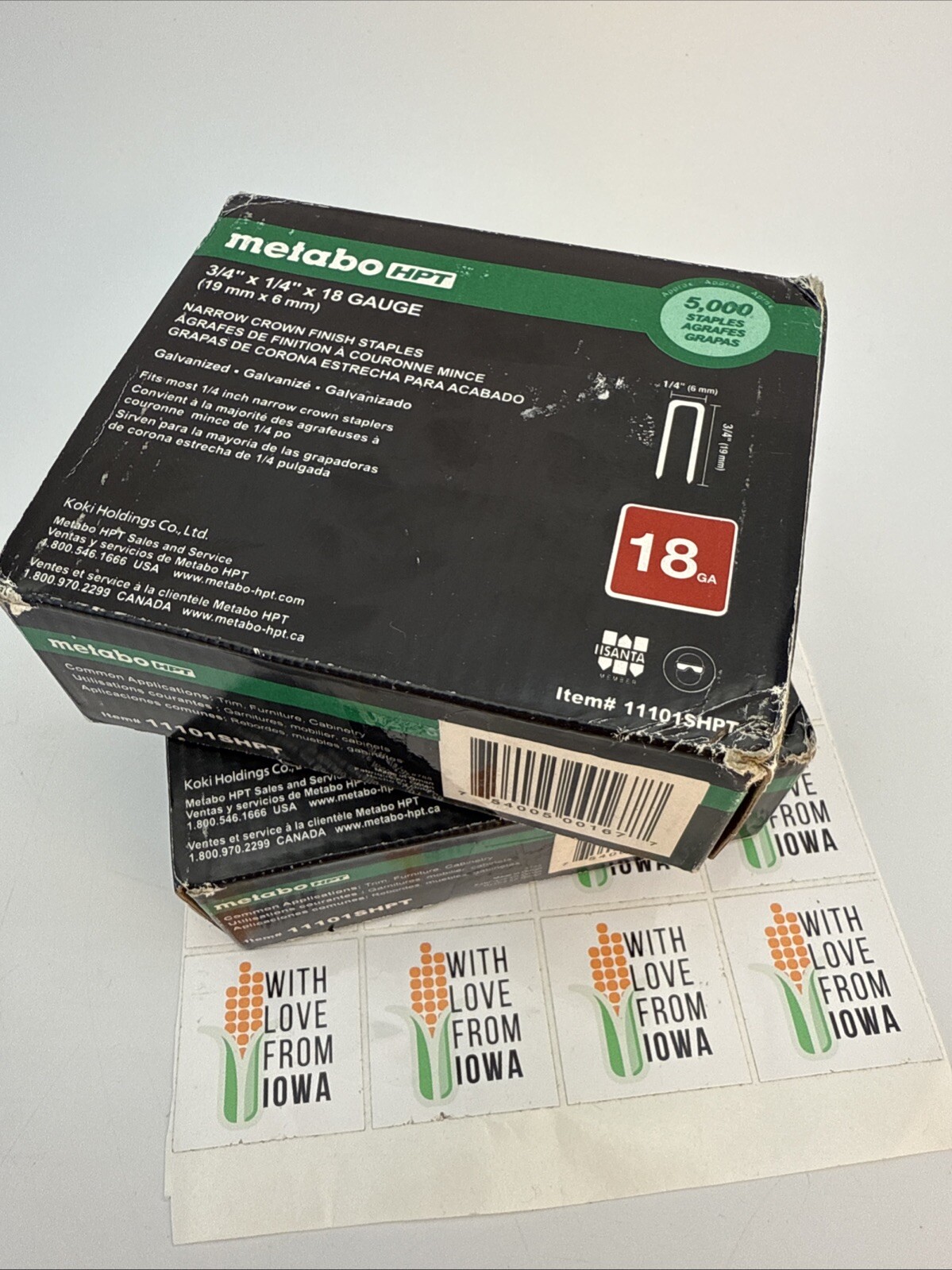 Metabo HPT 1/4 " x 3/4" 18 Gauge Electro Galvanized Finish Staples 1,000 Count