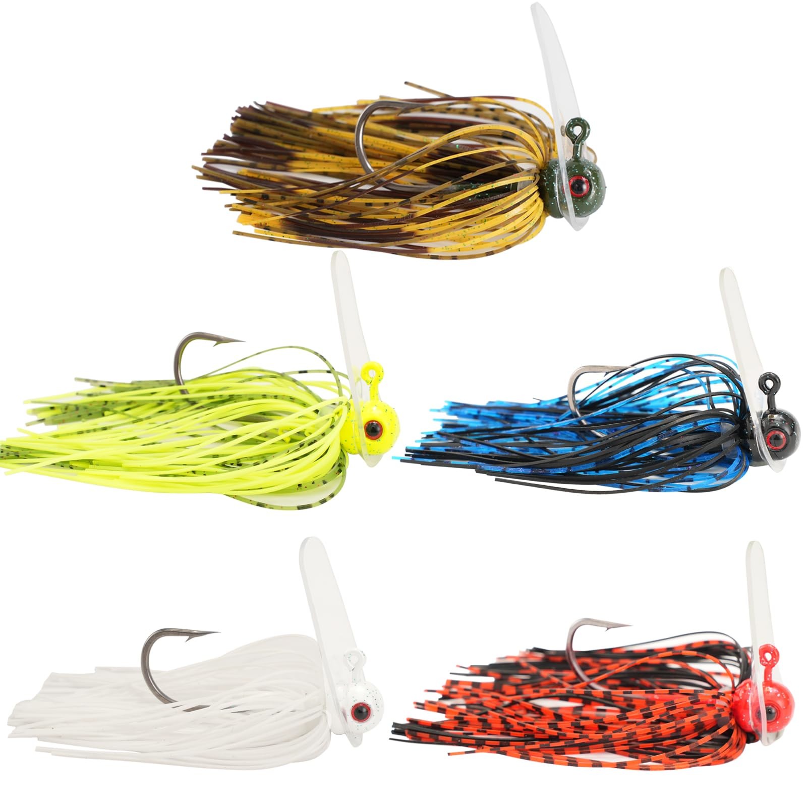 FISHCORNER Scrounger Jig Head Realistic Swimming 3/8oz, 5pcs-Mixed-color 