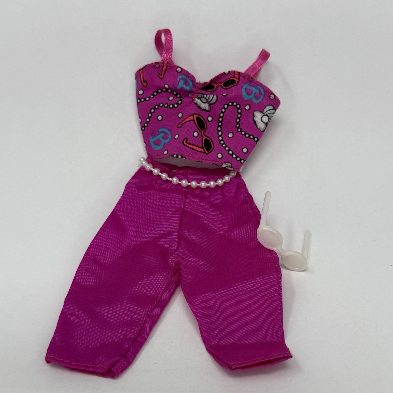 Vintage Barbie Pearl Beach Fashions Outfit Pink Tank Crop Pants Sunglasses 1997