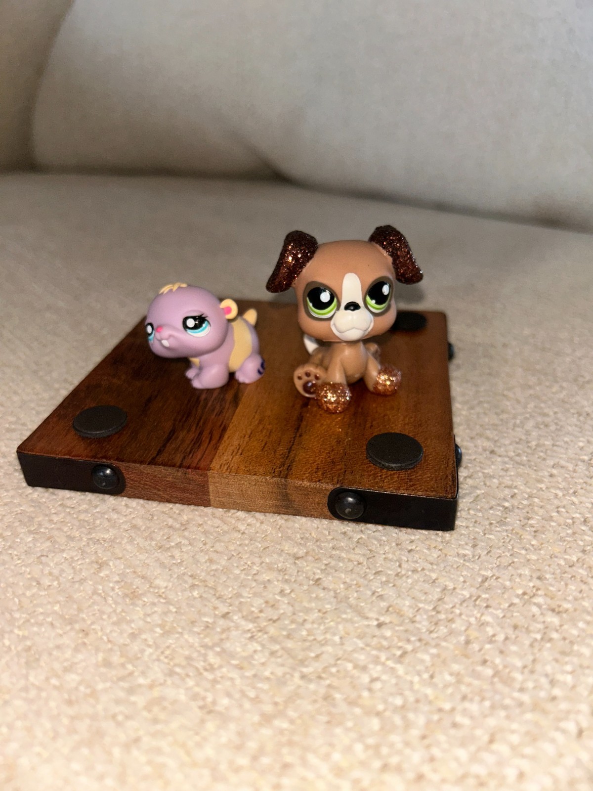 BOXER DOG #2351 & HAMSTER #2350 - Authentic Littlest Pet Shop - Hasbro LPS