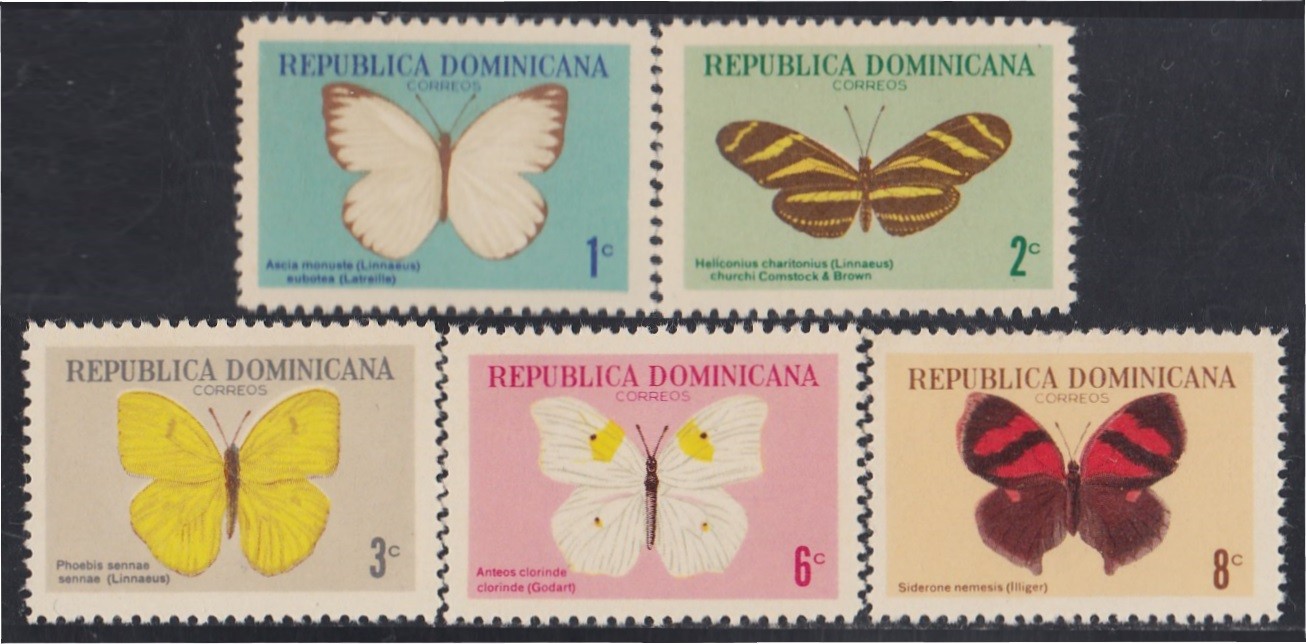 Dominican Republic 638/42 1966 Butterflies MNH