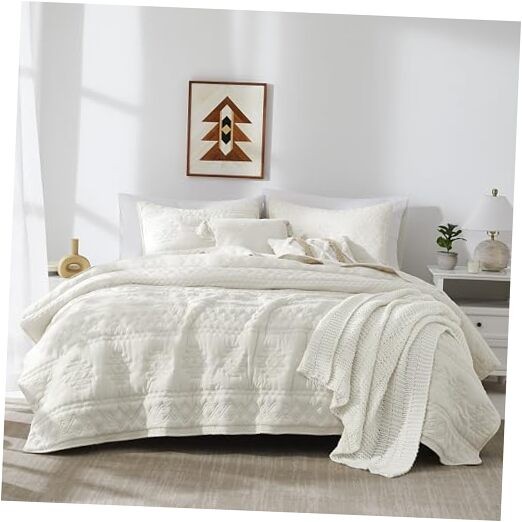  Boho Ivory Twin Quit Size Bedding Sets Twin (68"x90") Boho-ivory(yellow Tint)