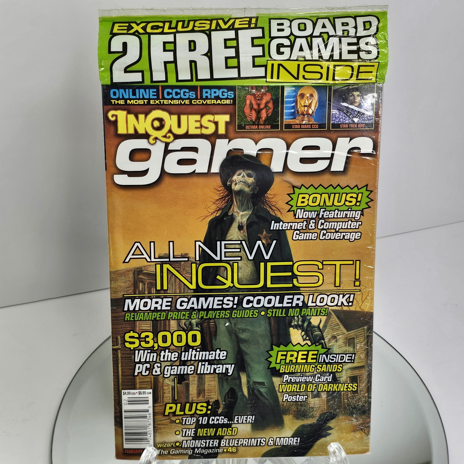 Inquest Gamer 46 Feb 1999 Promo Card Poster Star Trek Adventure SEALED, Read