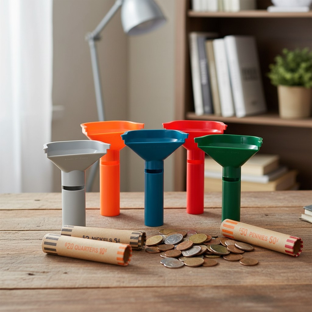 30 Preformed Coin Wrappers & 5 Durable Sorting Tubes - Simplify Coin Management