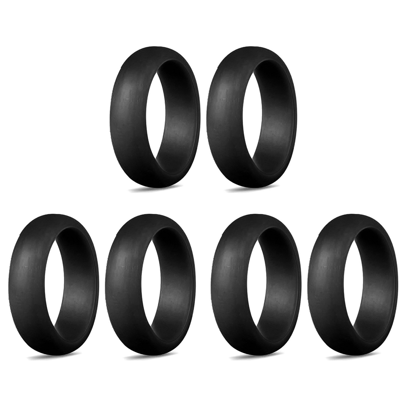 6 Pcs 5.7mm Popular for Men Women Silicone Cool Rings Silicone Wedding 8732