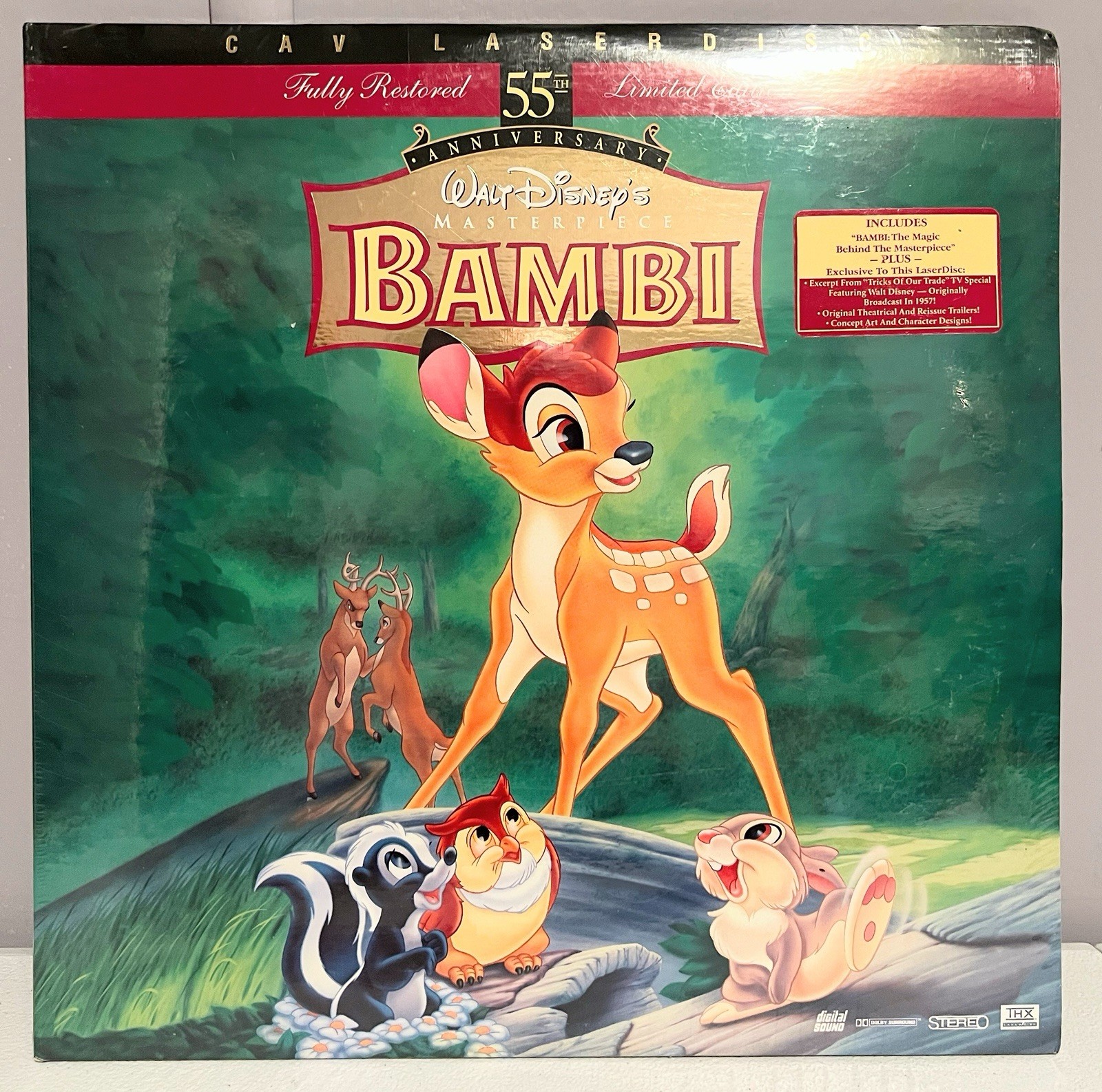 Vintage 55th Anniversary Disney BAMBI Laser Disc Fully Restored Sealed 