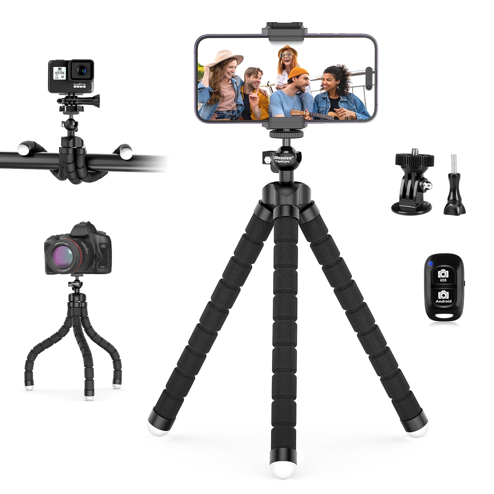 Portable Adjustable Camera Tripod Wireless Remote Universal Clip UBeesize Mini