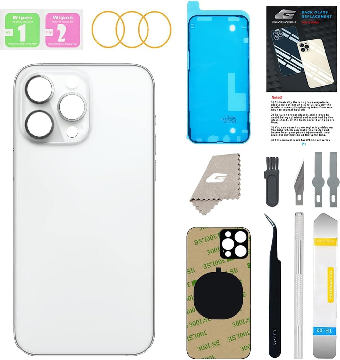 Back Glass Replacement for iPhone 14 Pro Max with Repir Tools Big Hole Rear