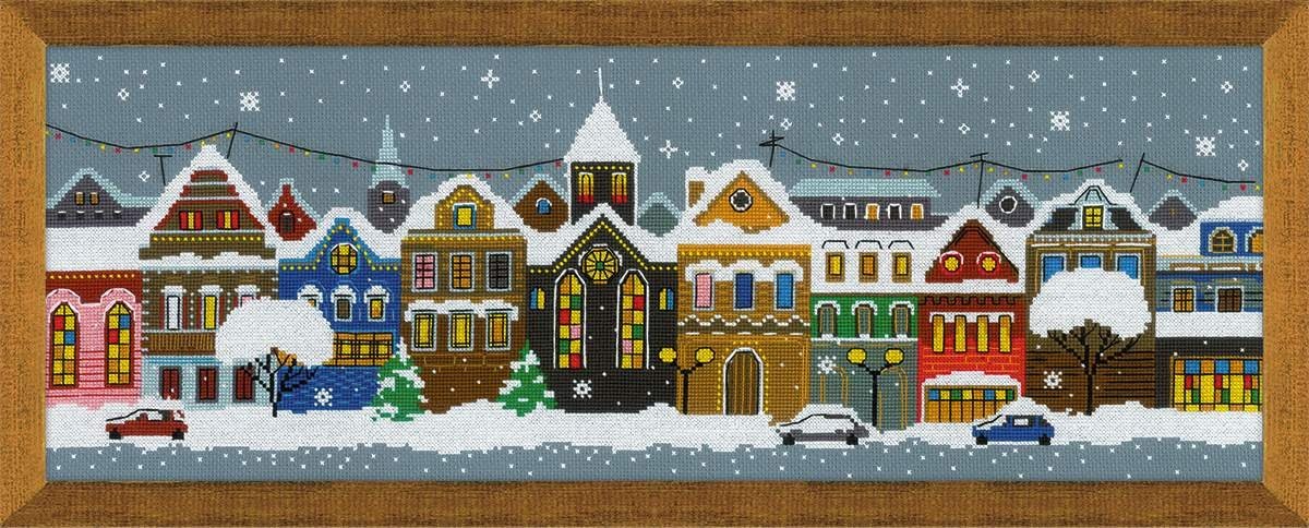 - Christmas City 1683, Christmas Cross Stitch Kit 23,62" x 8,27", Cross Stitc...